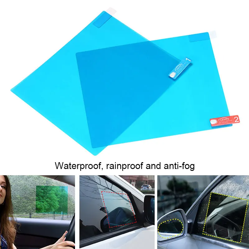 

Durable Anti-Fog Film Cars Parts Automotive Waterproof 175x200mm 2pcs Cars Door Window Scalable Rain-Proof Antifog Sticker