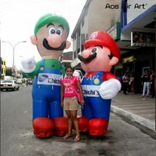 Популярные гигантские надувные персонажи из мультфильмов, надувные Super Mario Bros& Luigi Bros, Мультяшные герои с логотипом для рекламы