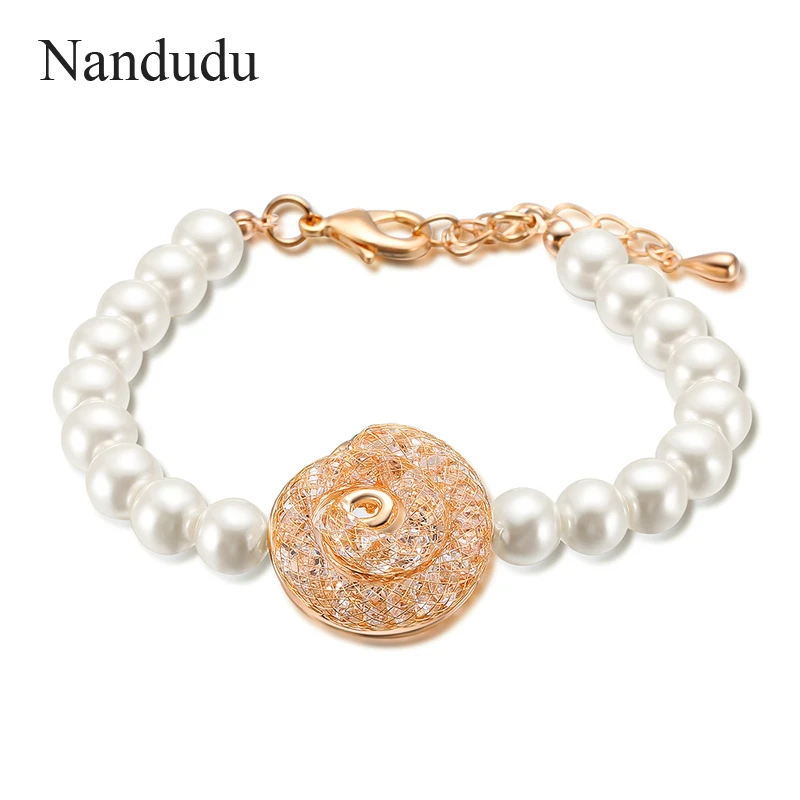 Nandudu 2018 Новая девушка браслет пресноводного жемчуга для Для женщин Высокое