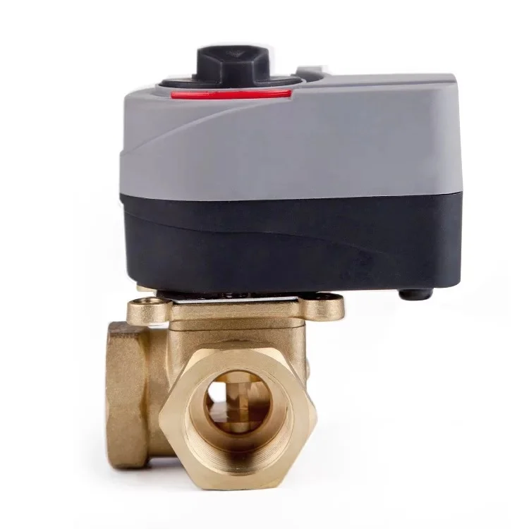 220 v электрический клапан латунь моторизованный шаровой клапан трехходовой клапан может быть вручную и автоматически DN25