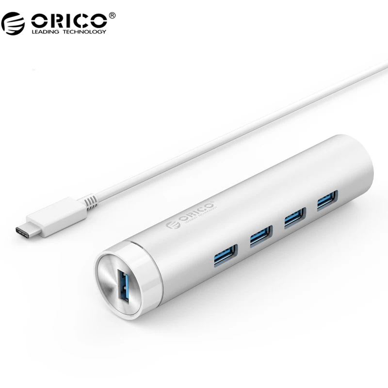 ORICO USB C HUB 4 Port USB3.0 Hub Expand Type C HUB With Type C Cable And Type A Cable For Mac/Windows/Linux orico orico rcv3a type c для преобразователя vga hd usb3 0 usb c 3 разветвителя hub концентратор silver