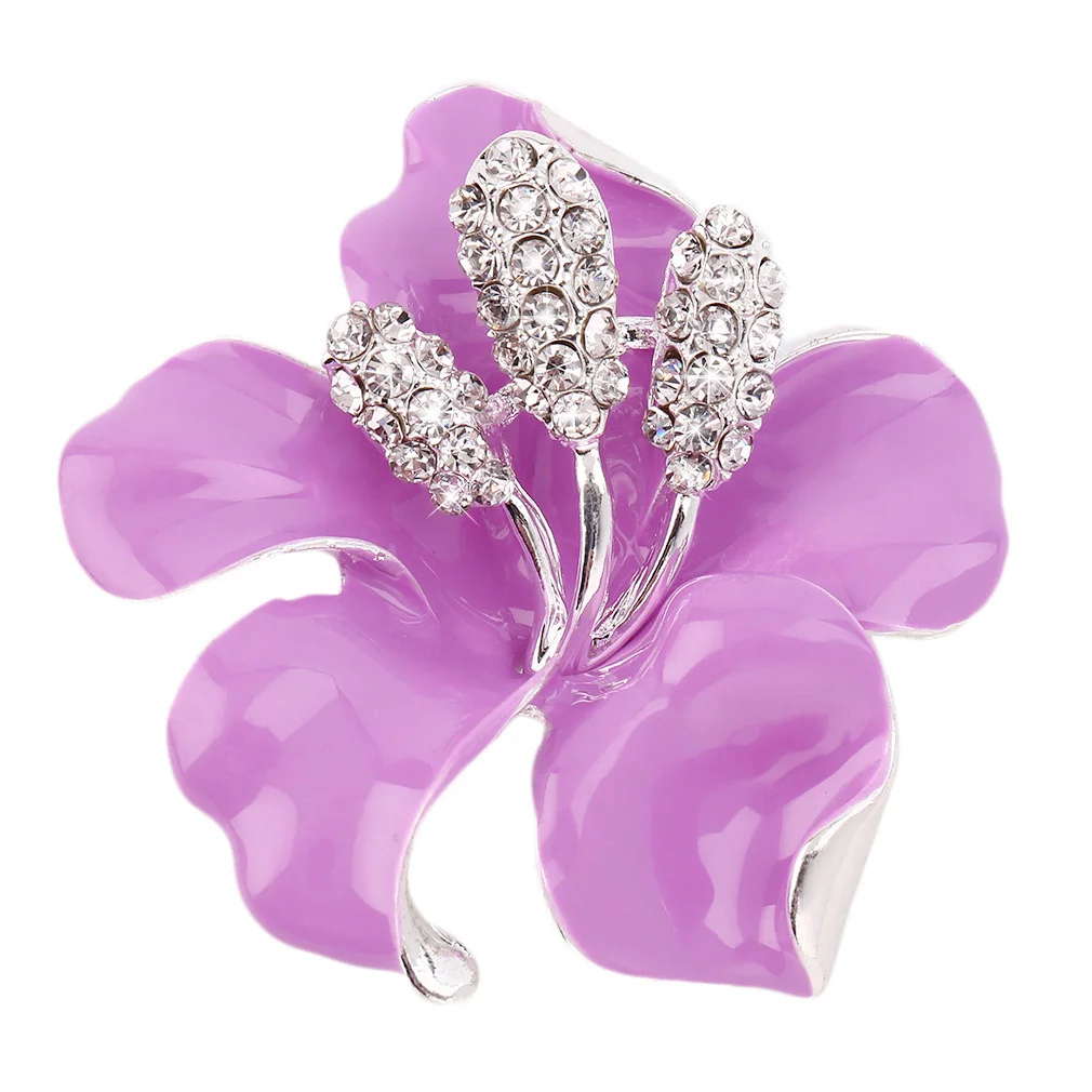 2018 Sales Flower Shape Rhinestone Brooch for Women Alloy Brooches Pin Ladies Clothes Decoration