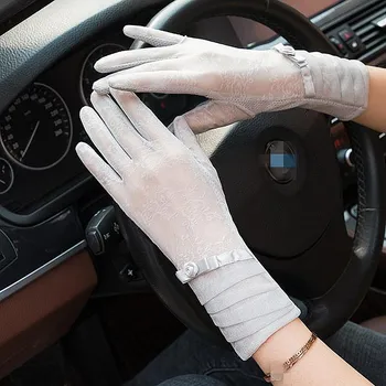 

Summer Lady Lengten Full Finger Gloves Sports Riding Driving Travel Women's Sunscreen touch screen non-slip Bike Bicycle Glove