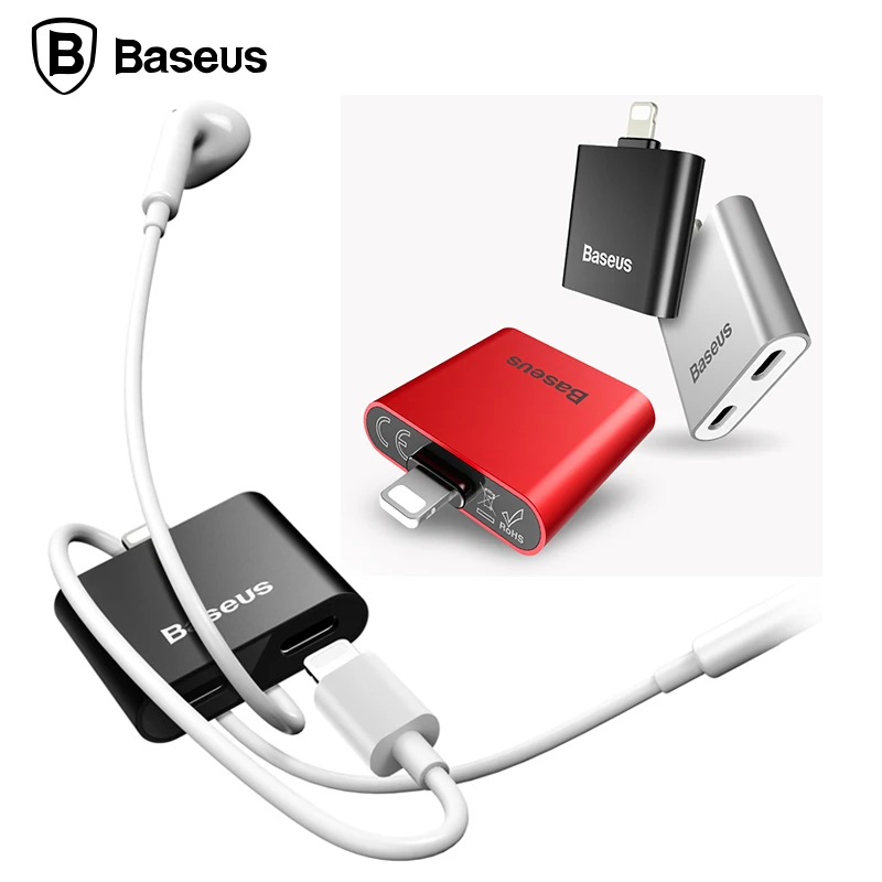 Baseus 2 in 1 Audio & Charger Adapter Cable For iPhone 7 6S iPad Music