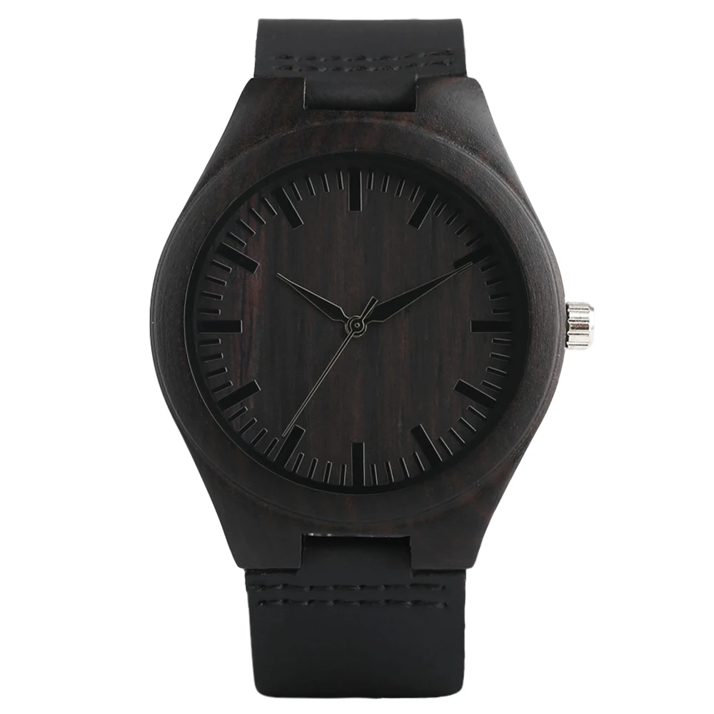 YISUYA Mens Wooden Wrist Watch Novel Bamboo Wood Creative Watches Black Genuine Leather Band Strap Quartz Males Watch relogio (7)