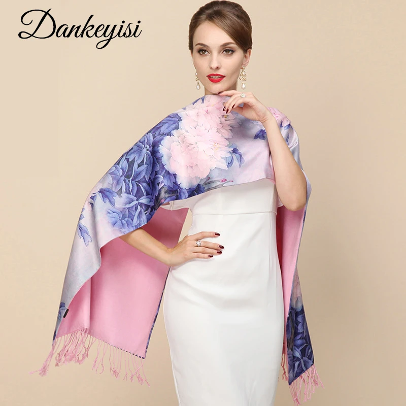 Kopen DANKEYISI 2018 Fashion Designer Dames Grote Sjaal Vrouwen Merk Wraps Real dubbeldeks Verdikte Borstel Herfst Winter Sjaal Sjaals