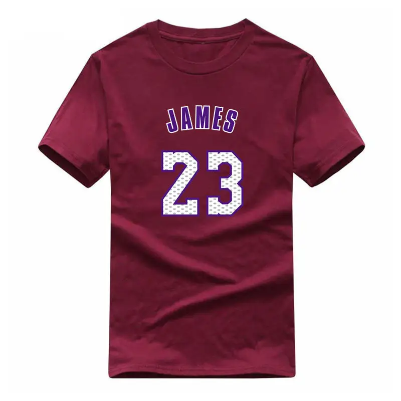 WIPU Леброн Джеймс 23 ла лабран Лос-Анжелес футболка одежда футболка мужская футболка для фанатов подарок футболка - Цвет: chestnut