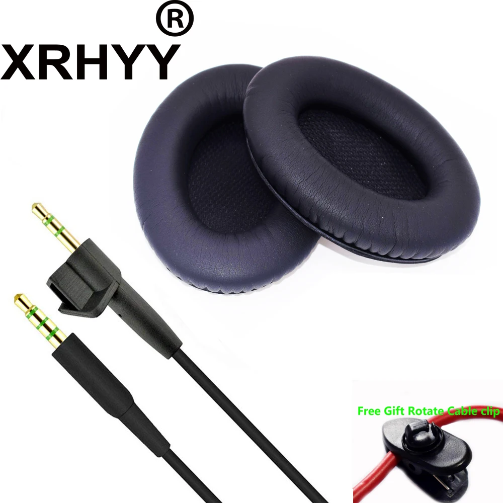 Xrhyy Replacement Earpad Ear Pad Cushions And Audio Cable With Mic And