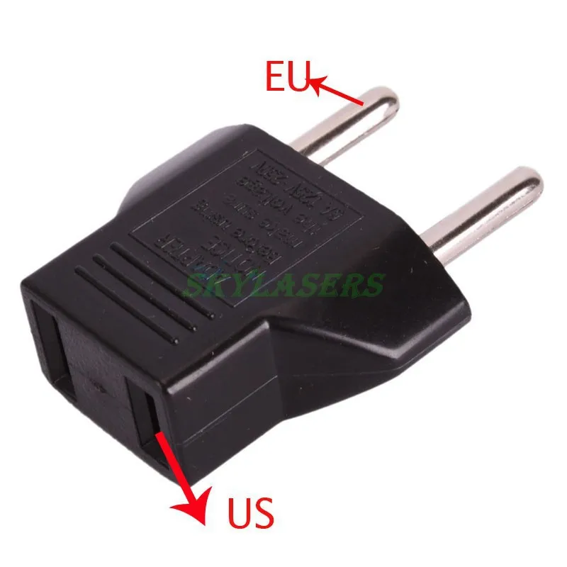 

1PC Universal US To EU Plug USA To Euro Europe Travel Wall AC Power Charger Outlet Adapter Converter For Flashlight Charger