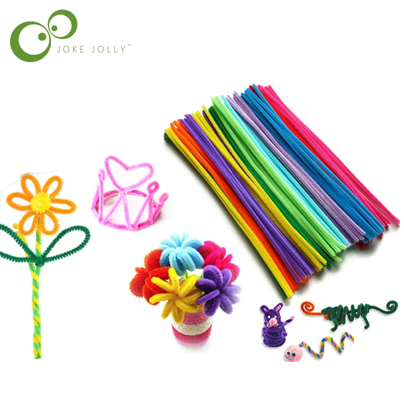

100pcs/ lot Wool Top Children's Educational Toys DIY toys materials shilly-stick Plush Stick handmade art Christmas toys hot