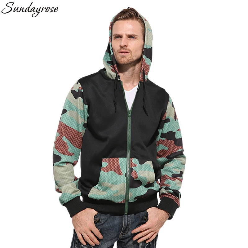 Brand Camouflage Sport Jacket Men US Size Top Quality Rib Sleeve