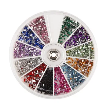 

12 Colors Small Sizes Diamond Box Nail Mobile Phone Decoration Crystal Glass Rhinestone NShopping
