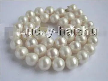 

Free Shipping>> new hot Stunning! 10mm 17" white freshwater pearls necklace j2470