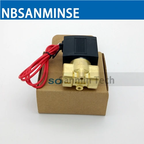 NBSANMINSE VX2120 G1/8 1/4 3/8 Соленоидный клапан, латунный клапан, 2 варианта, 2 положения, воздушный паровой водяной клапан, нормальный закрытый SMC тип