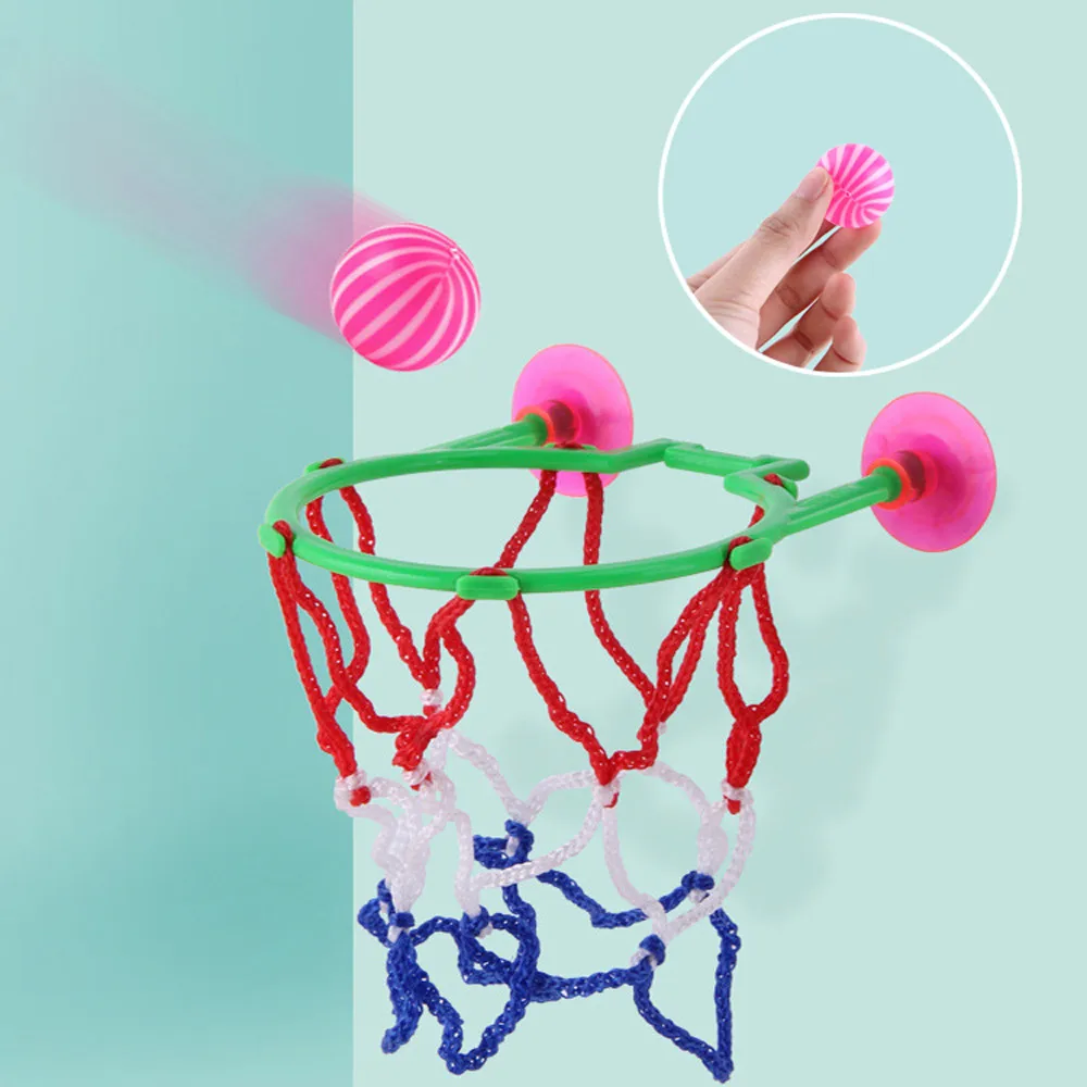 Kids Adults Portable Suction Cup Basketball Net Mini Toy Basketball Hoop Net Mesh Ball Pum