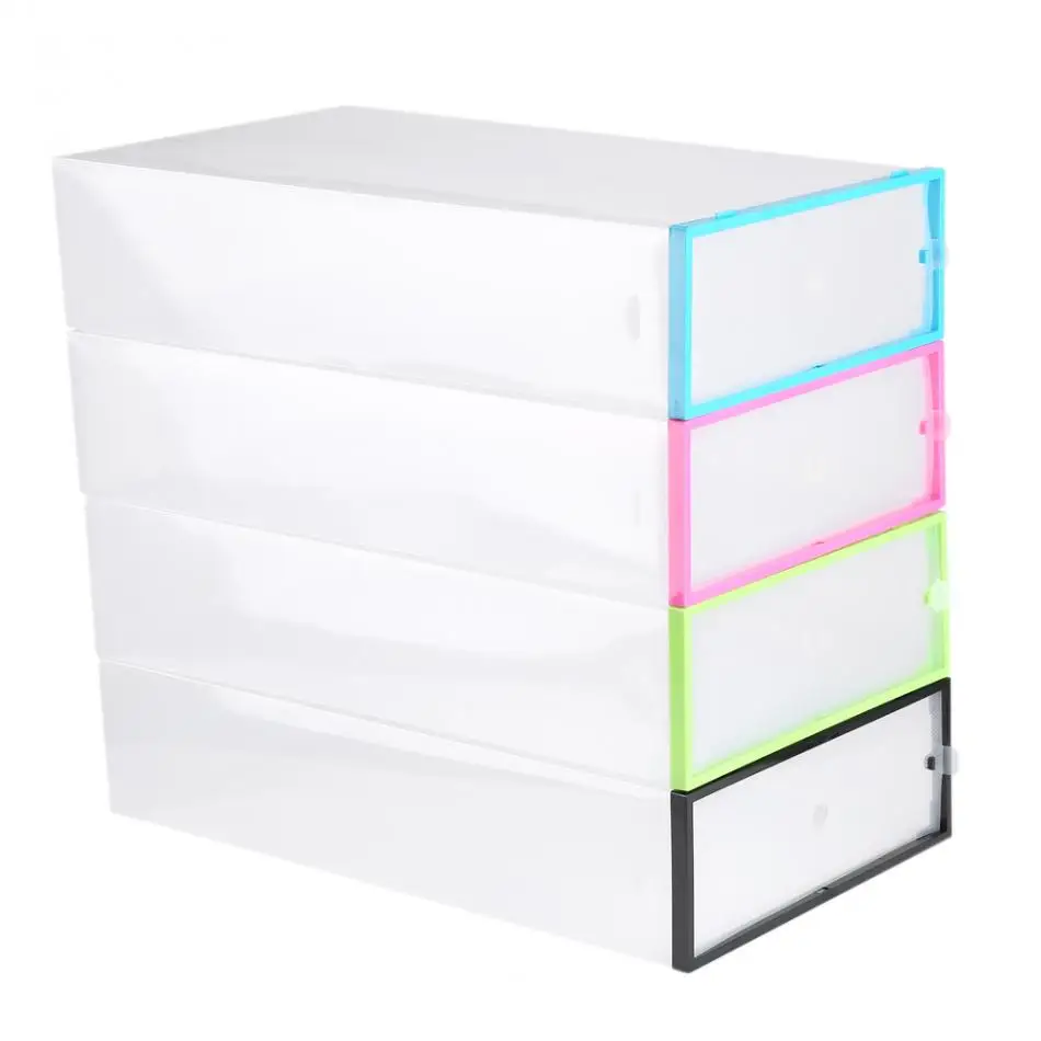 clear plastic stackable shoe organizer bins