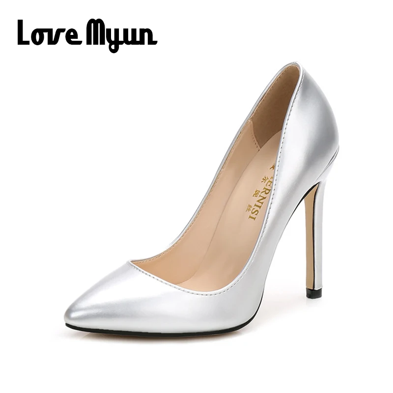 2019 Spring Autumn Fashion Luxury Wedding OL Party Shoes Women Pumps Sexy Comfortable High Heels Shoes 11cm Big size 46 B11-44