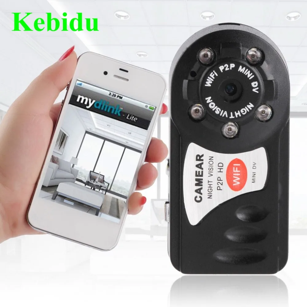 

Kebidu Wholesale Q7 Night Vision HD 720P Mini Camera Wifi Infrared Small Camera DV DVR Wireless IP Cam Video Camcorder Recorder