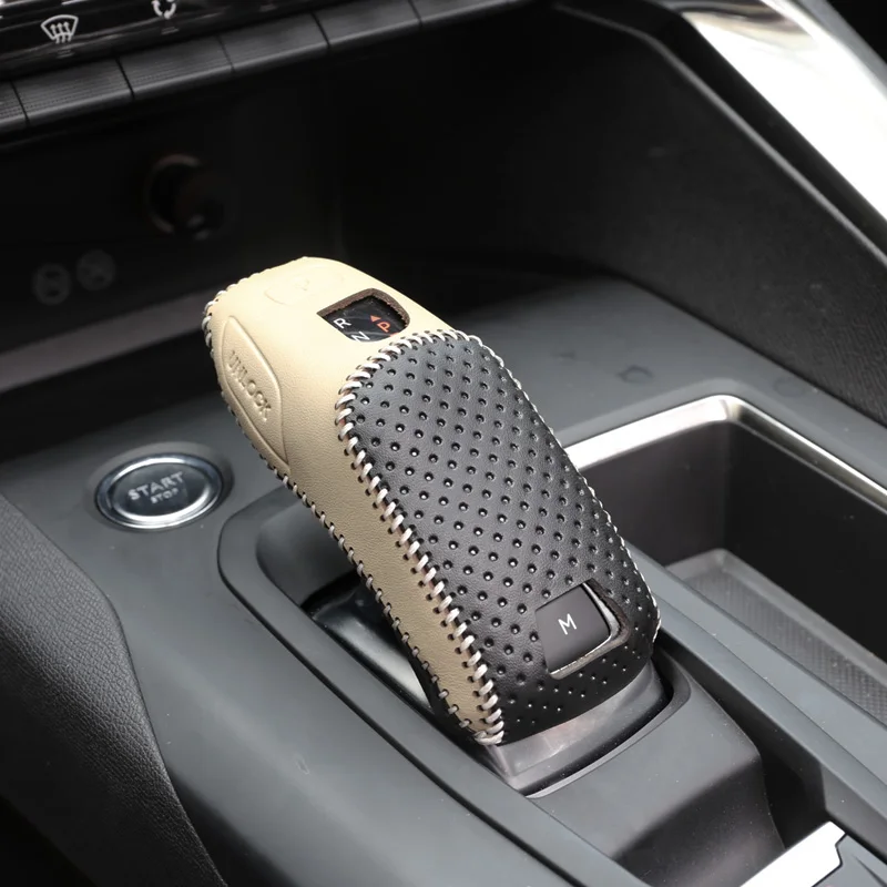 Goedkoop Fit Voor Citroen C5 Aircross Interne Echt Lederen Versnellingspook Cover Gear Shift Halsbanden Pookknop Cover Decoratie Accessoires