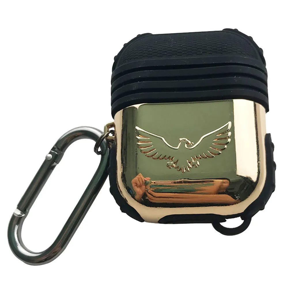 

Anti-lost Waterproof Electroplate PC Shock Proof Protective Cover Case For AirPods Earphones Headphone charging box cover