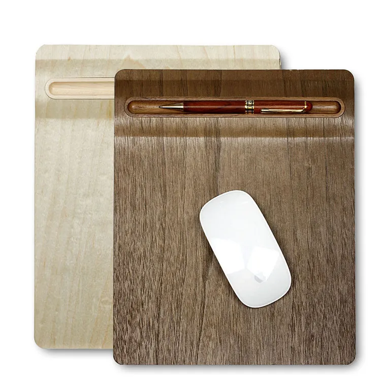 

GOOYIYO - New Samdi Wood Mouse Pad With Pen Slot Birch Walnut Luxury Computer Mouse Mat For Apple Mouse Apple Pen Pencil