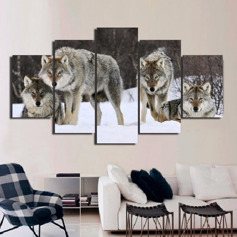 

5D Diy diamond painting 5pcs/set Freedom snow Wolf,cross stitch square rhinestone pictures resin diamond embroidery,Needlework