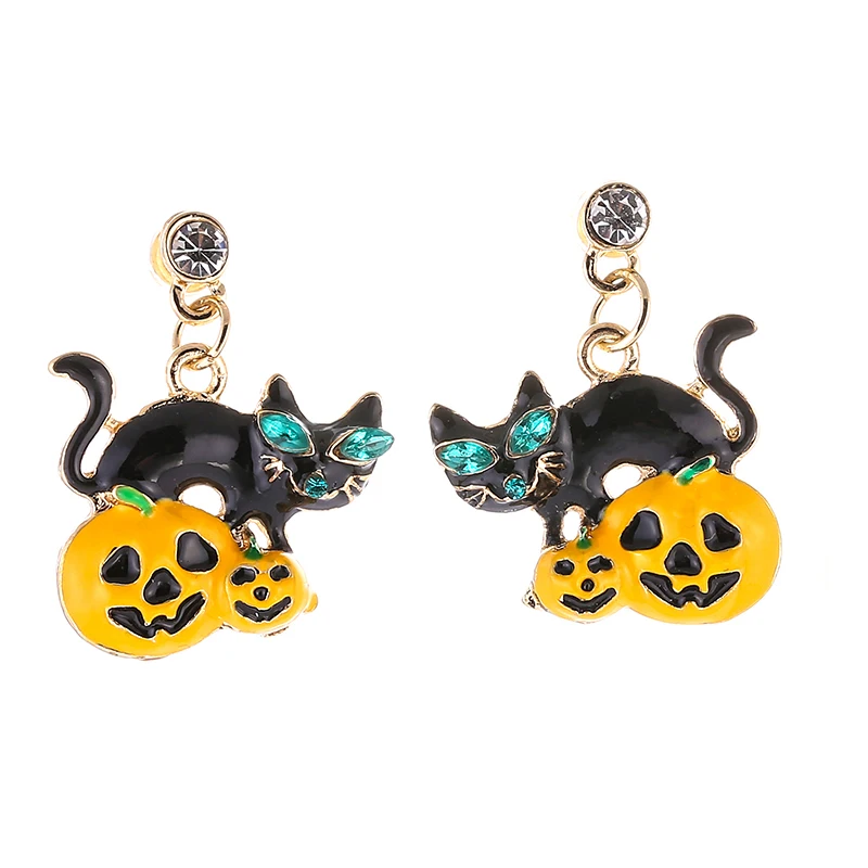 

BAOPON 2019 Christmas Gift Earrings Vintage Kitten and Pumpkin Pendant Drop Earrings Women Fashion Wedding Party Charm Jewelry