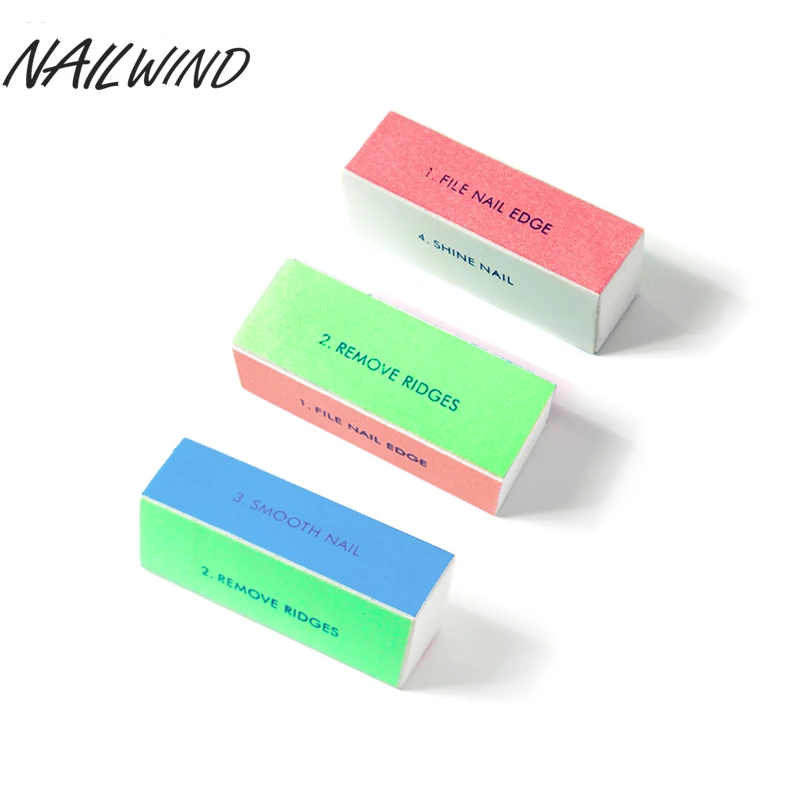 

NAILWIND Colorful 4 Way Use Nail File&Buffer Manicure Sponge Gel Nail Art Tools Polishing Block Sanding Nail Art