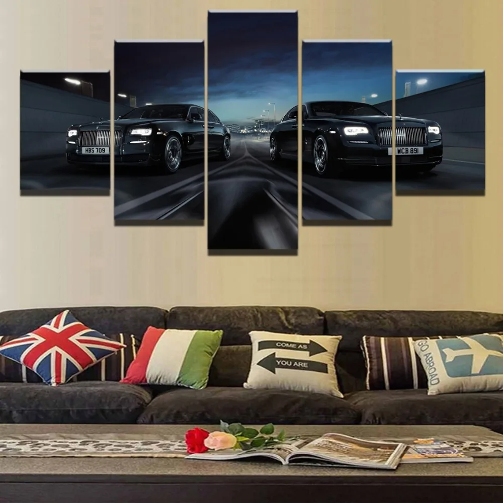 

Modern Home Wall Art Decorative Frameeork HD Printed Spacious Urban Roads Painting Artworks 5 Pieces Car Poster Canvas Pictures