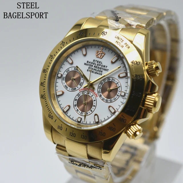 STEELBAGELSPORT High Quality Automatic Mechanical Men Gold Watch Business Full S STEELBAGELSPORT High Quality Automatic Mechanical Men Gold Watch Business Full S