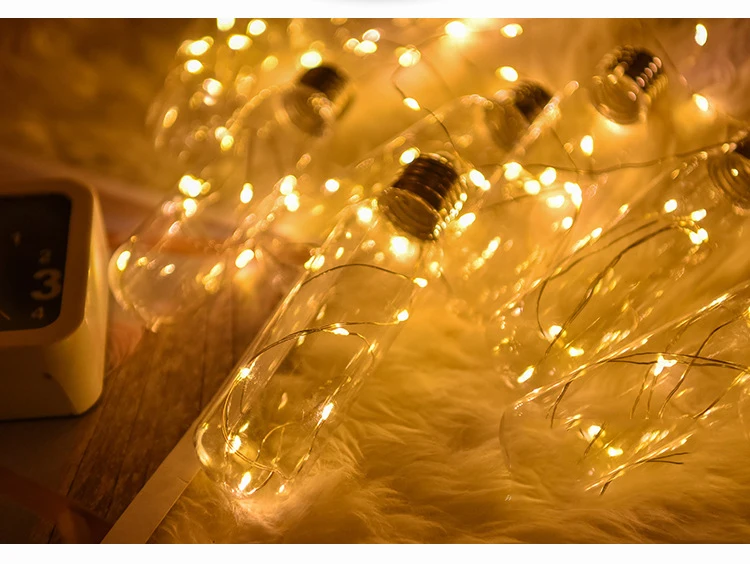 100 светодиодный фея большая прозрачная лампа Медный провод гирлянды 3 м светодиодный украшения для рождественской luces светодиодный guirnalda