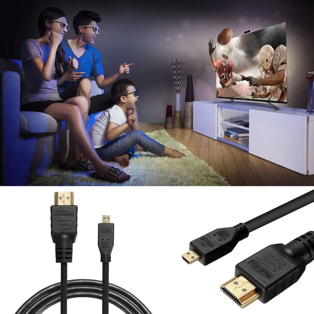 1,5 м Стандартный HDMI к Micro HDMI Мужской к Мужской конвертер кабель для HDTV камеры