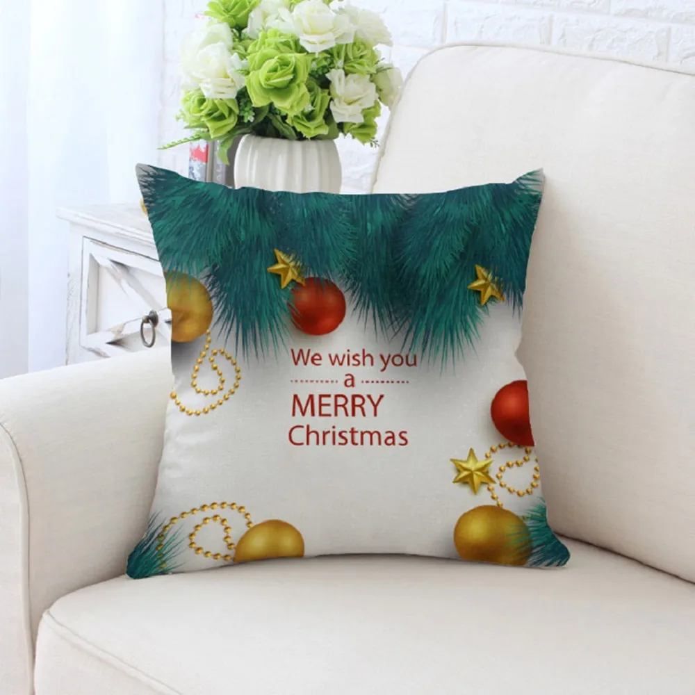 

BZ163 Christmas Series Pillowcase Sofa Car Pillow Cover Machine Washable Home Textile 45cm*45cm/18"x18" Inch
