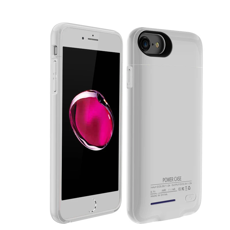For iPhone 6 6s 7 8 plus External Battery Charger Case Cell Phone Power Bank Powerbank Charging Cases Cover Built in Metal Sheet