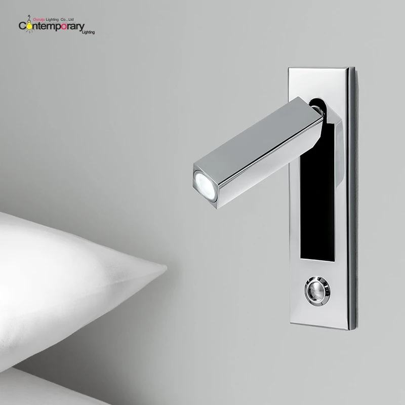 

LED Dock Wall Light With Button Black Bronze Optional LED Reading LightLED Nordic Alloy Dimmable Adjustable LED Wall lamp Wall
