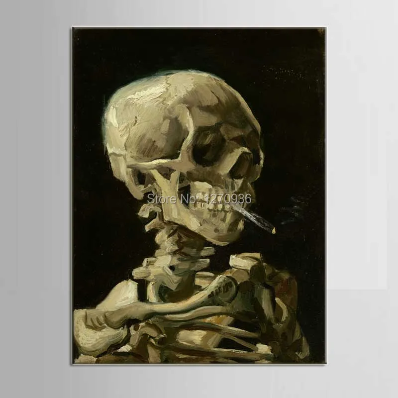 

Handmade Modern Abstract Medicine Integrated Human Horror Skull Portrait Wall Art Knife Oil Painting Hang Canvas Picture Artwork