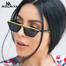 MOLNIYA/модные солнцезащитные очки с кошачьим глазом для мужчин и женщин; маленькие размеры; солнцезащитные очки с плоским верхом; женские уличные дорожные очки UV400