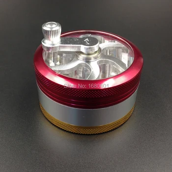 

Free Shipping Colorful Hot Sale 3-layer Aluminum Hand Crank Herbal Herb Tobacco Grinder Smoke Grinders weed grinder