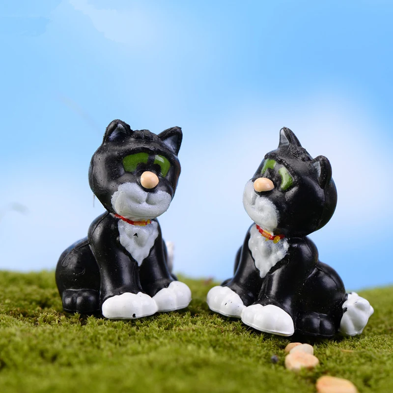2pcs Crafts Decorations Miniature Black Cat Fairy ...