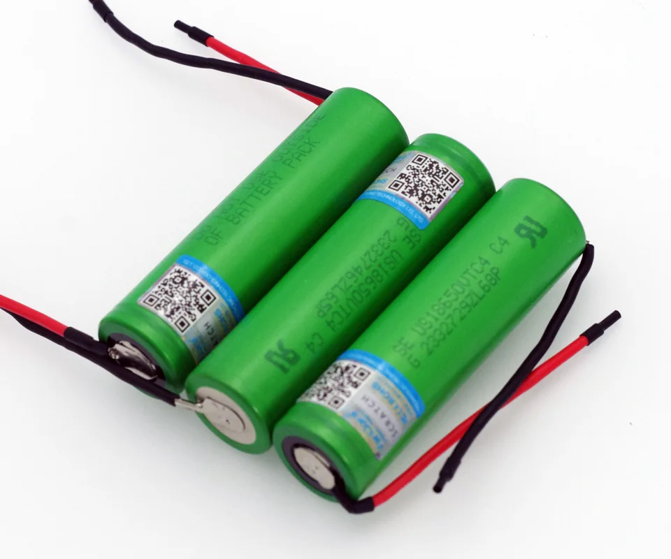 

3pcs VariCore New 100% Original 3.6V 18650 US18650VTC4 2100mAh VTC4 20A 30A Rechargable battery discharge + DIY Silica gel cable