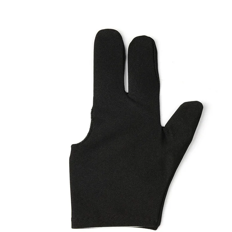 

High Quality Spandex Snooker Billiard Cue Glove Pool Left Right Hand Open Three Finger Accessory For Unisex Women And Men Black