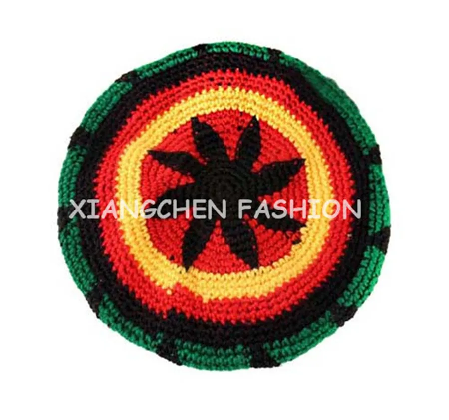 Rasta берет серии ручной работы вязаные крючком ямайский Rasta хип-хоп шляпа унисекс зима теплая шапочка Берет Кепки