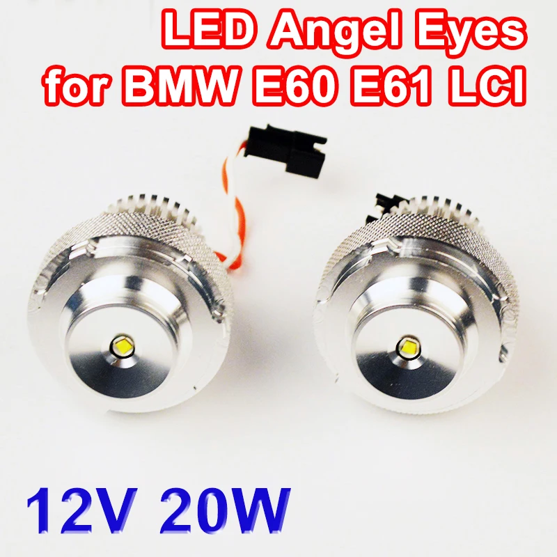 

Flytop 2 Pieces(1 Set) 2*10W 20W for CREE LED Chip LED Marker Angel Eyes White for E60 E61 LCI Halogen Headlight FREE SHIPPING
