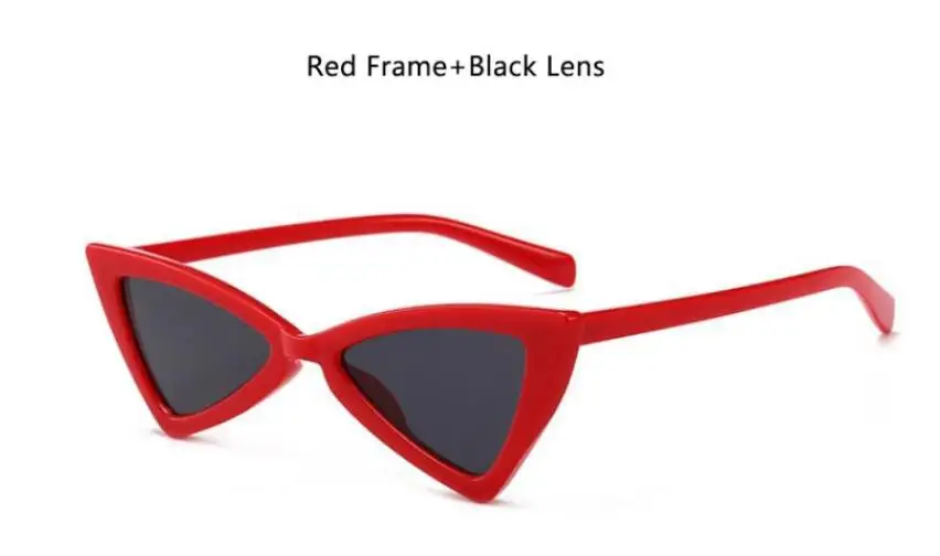 Ретро Модные треугольные очки для женщин Бабочка Cateye Солнцезащитные очки Классические брендовые Оттенки для женщин роскошные маленькие леопардовые очки - Цвет линз: red gray