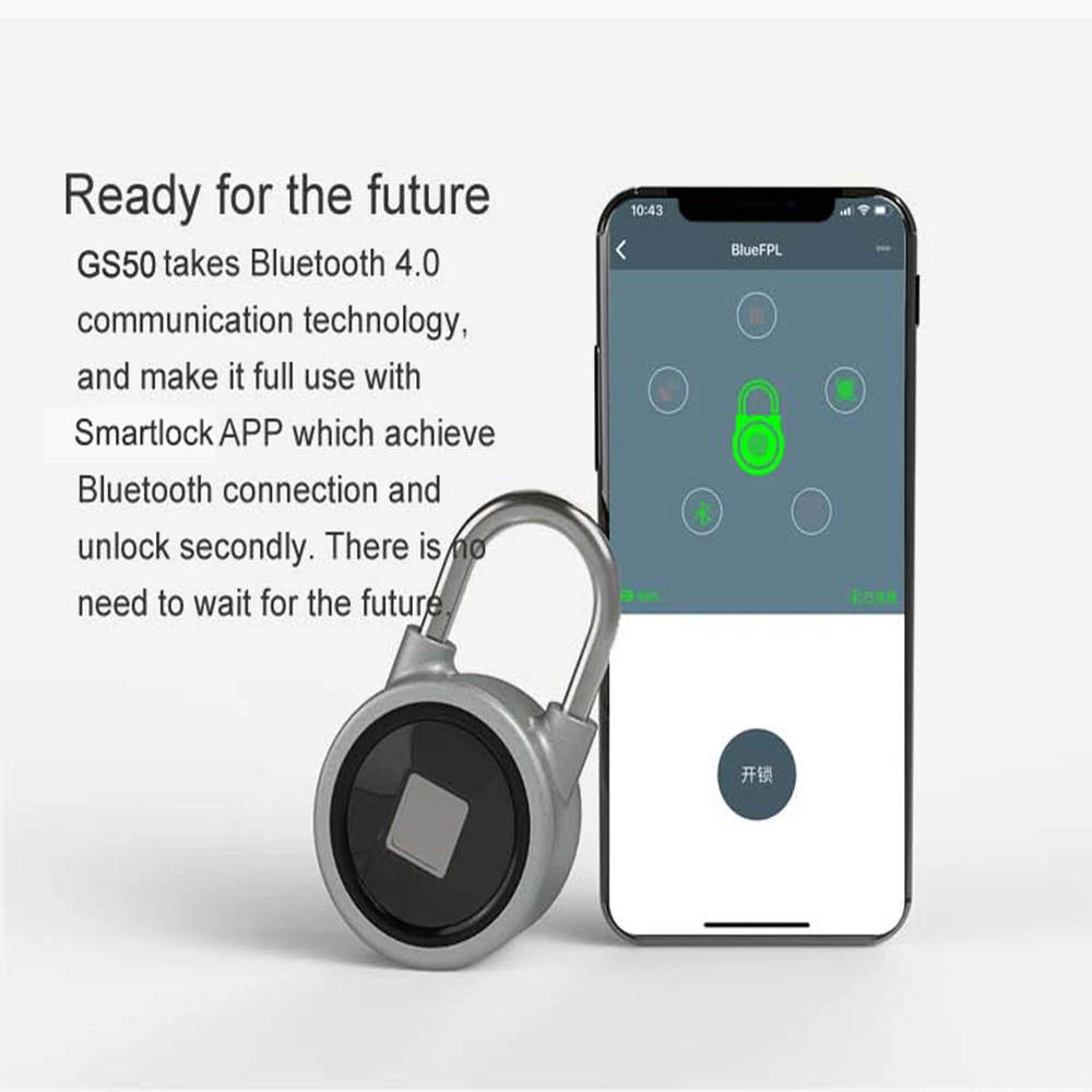 Mini Fingerprint Lock Bluetooth Waterproof Keyless Digital Lock Unlock Anti Theft Smart Padlock Door Lock for IOS Android