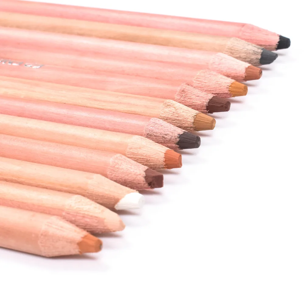 12 Colori Professionale di Disegno Matite Set Pastello Pelle Tinte Legno Matite Colorate per Schizzo Scuola di Pittura Rifornimenti di Arte in 12 Colori