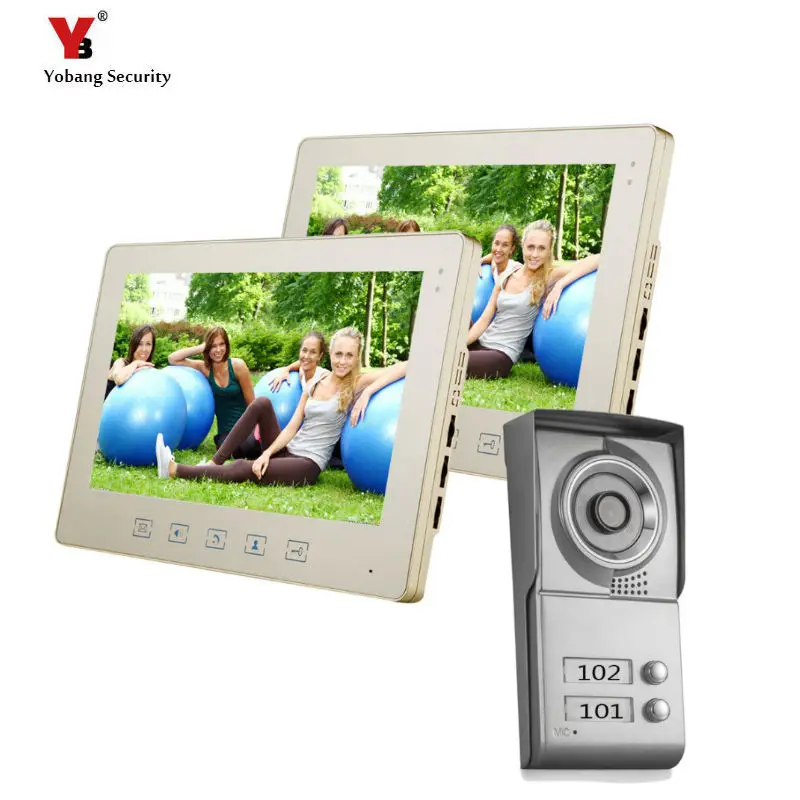 Yobang Security freeship Apartment Doorbell 10&quotNight Vision Door Camera Video Phone For Villa Hand-Free Intercom | Безопасность и