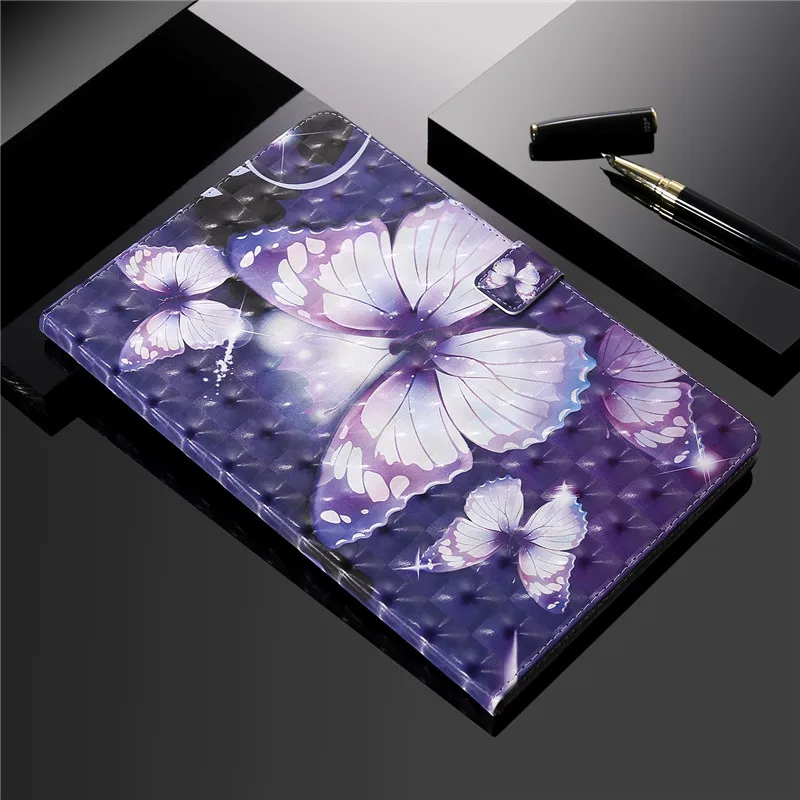 

Case For Samsung Galaxy Tab A A6 10.1 inch 2016 Case Leather Stand Flip Silicone Soft T585 T580 10.5" Back Cover Butterfly Funda