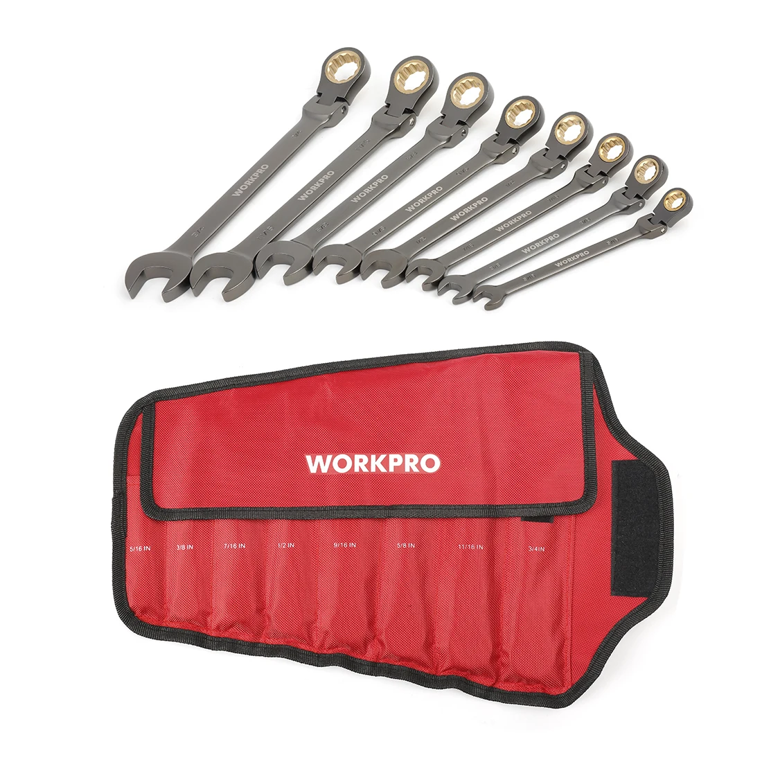 

WORKPRO 8PC Wrench Set CRV Ratchet Spanner Set Double End Wrenches