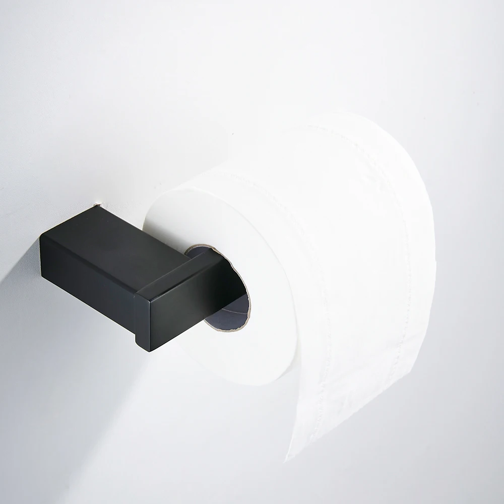 Rozin Bathroom Hardware Set Matte Black Paper Holder Towel Rail Rack Robe Hook Toilet Brush Holder Bathroom Accessories toilet paper holder bathroom hardware set bathroom hardware accessories